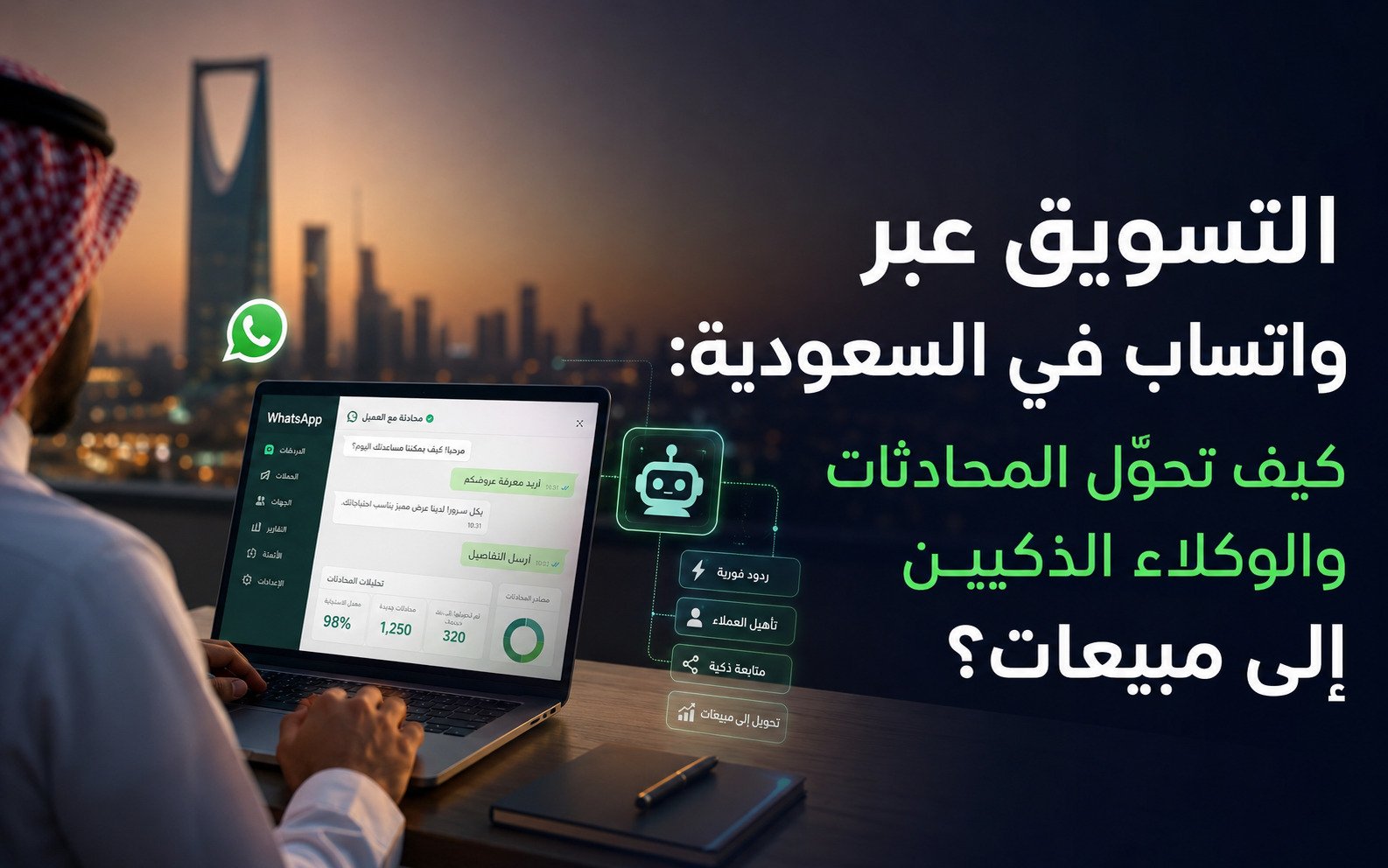 التسويق عبر واتساب في السعودية: كيف تحوّل المحادثات والوكلاء الذكيين إلى مبيعات؟